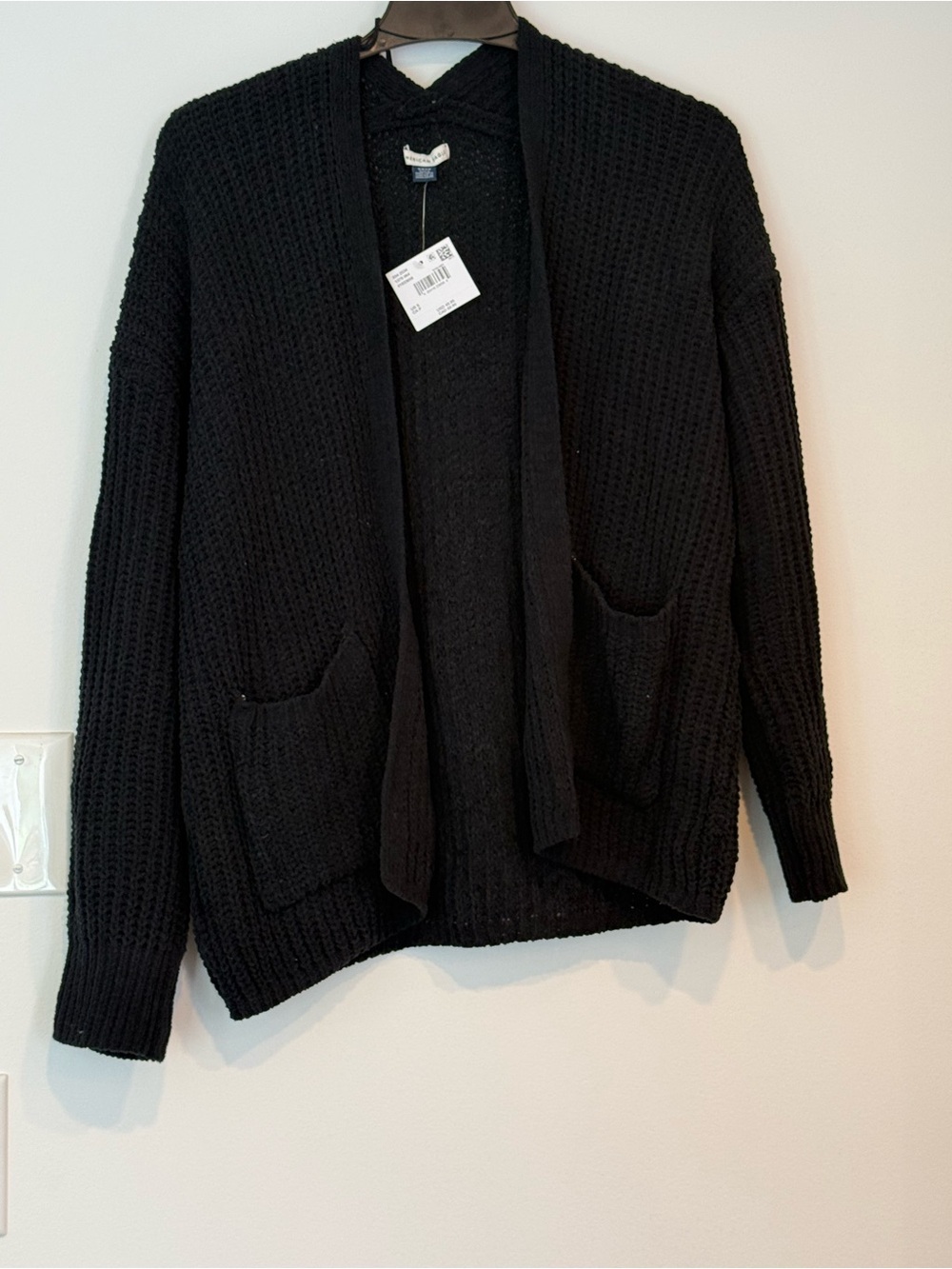 American Eagle Outfitters Black Open-Front Knit Cardigan